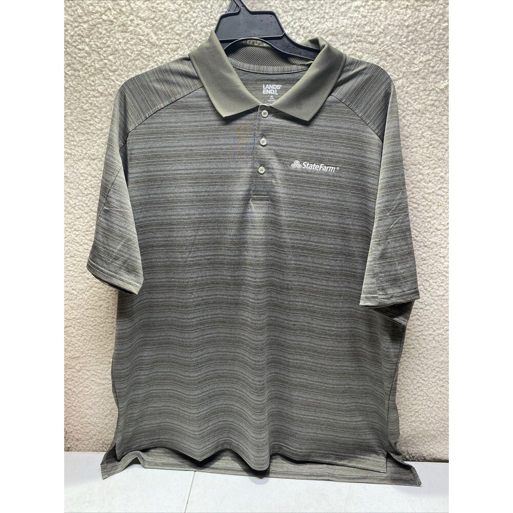 Lands End Grey Men’s Polo Shirt Short Sleeve Size XL 46-48